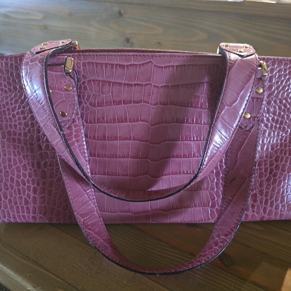 Kate Spade Pink Croc-Embossed Bag - Picture 2 of 4